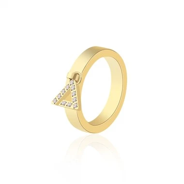 Anello con ciondolo a triangolo con zirconi cubici da donna
