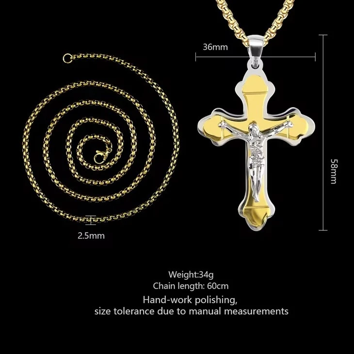 Men's Black Stainless Steel Cross Necklace Men's Black Stainless Steel Cross Necklace