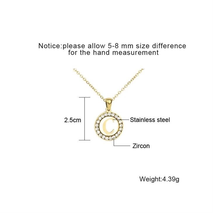 Zircon Halo Initial Round Pendant Necklace best